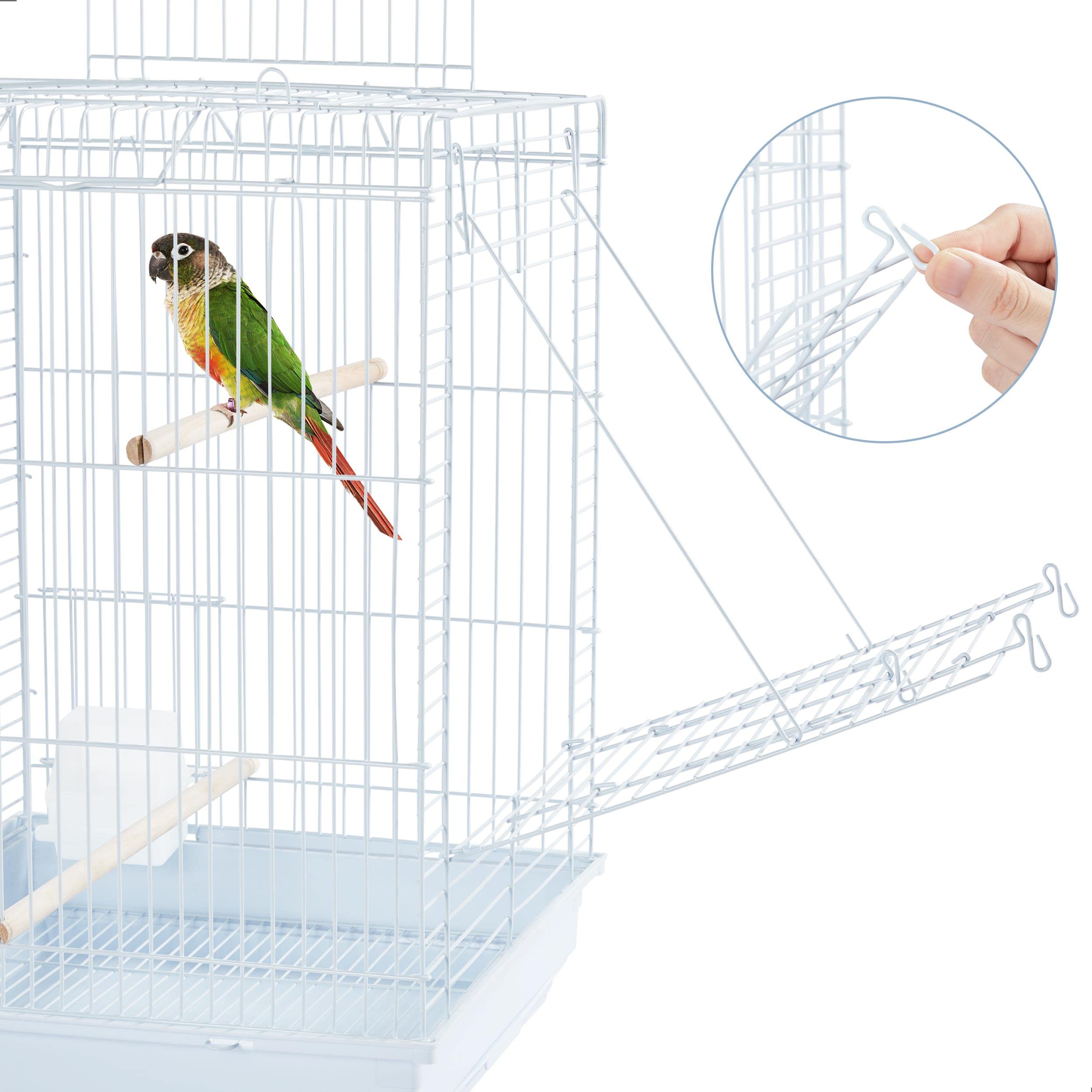 Yaheetech Open Play Top Travel Bird Cage for Conure Sun Parakeet Green Cheek Conure Lovebird Budgie Finch Canary, Small-Size Cag